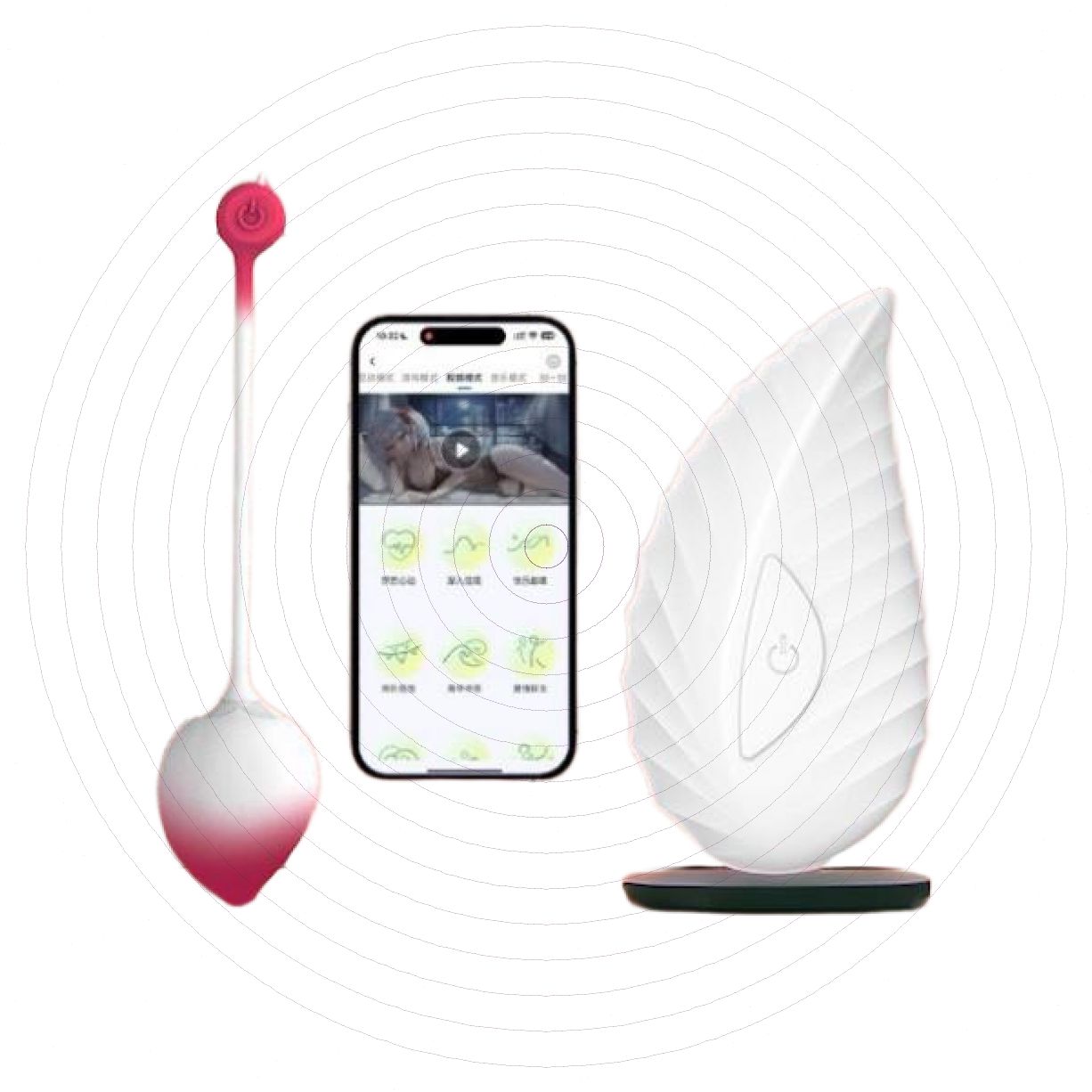 Trứng rung hình quả đào điều khiển qua app rung đa chức năng 
