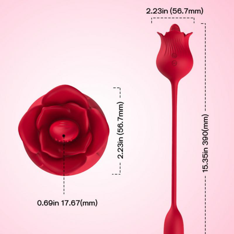 Máy Massage Trứng Rung Thụt Đôi Hoa Hồng Liếm Kích Thích Nữ