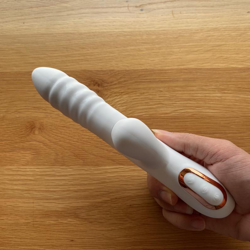 Chày Rung Kích Thích Điểm G Rung Liếm Silicon ABS Trắng Ngọc Trai