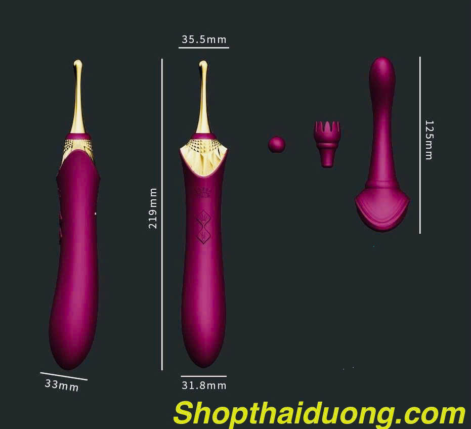 Que Kích Thích Điểm G ZALO Queen Bess 2 Đa Năng 4 Đầu Phụ Cao Cấp