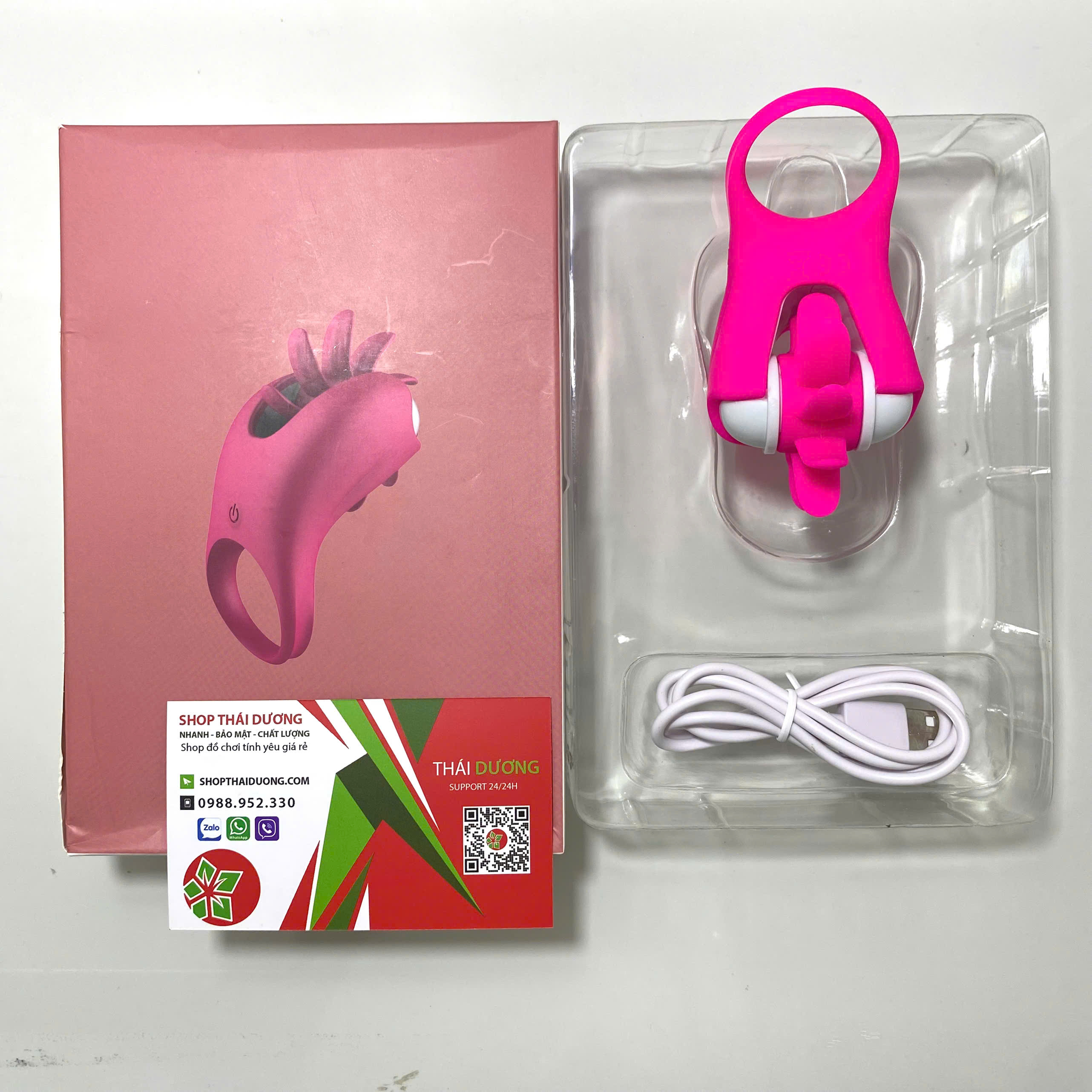 Vòng rung lưỡi xoay liếm 2 trong 1 chống xuất tinh tăng khoái cảm điểm G