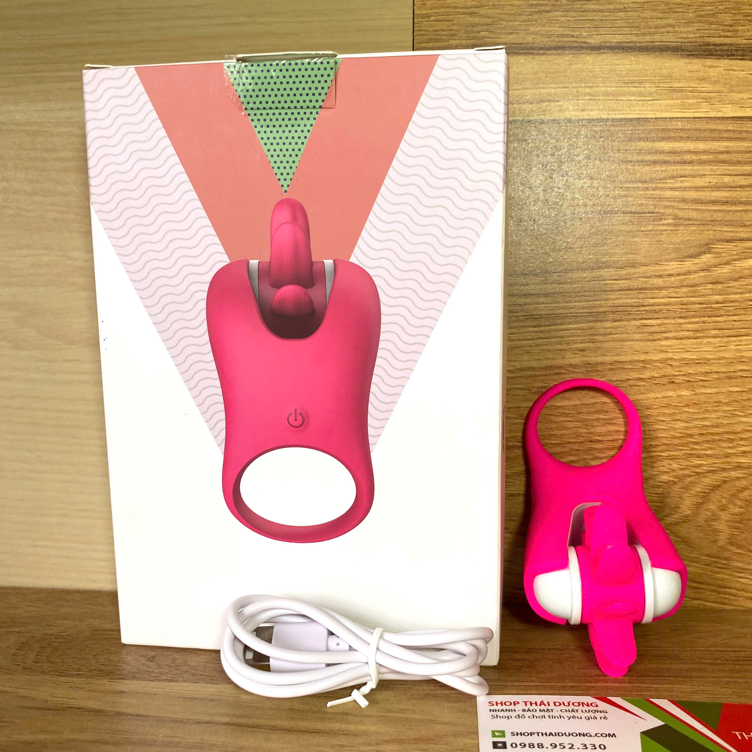 Vòng rung lưỡi xoay liếm 2 trong 1 chống xuất tinh tăng khoái cảm điểm G