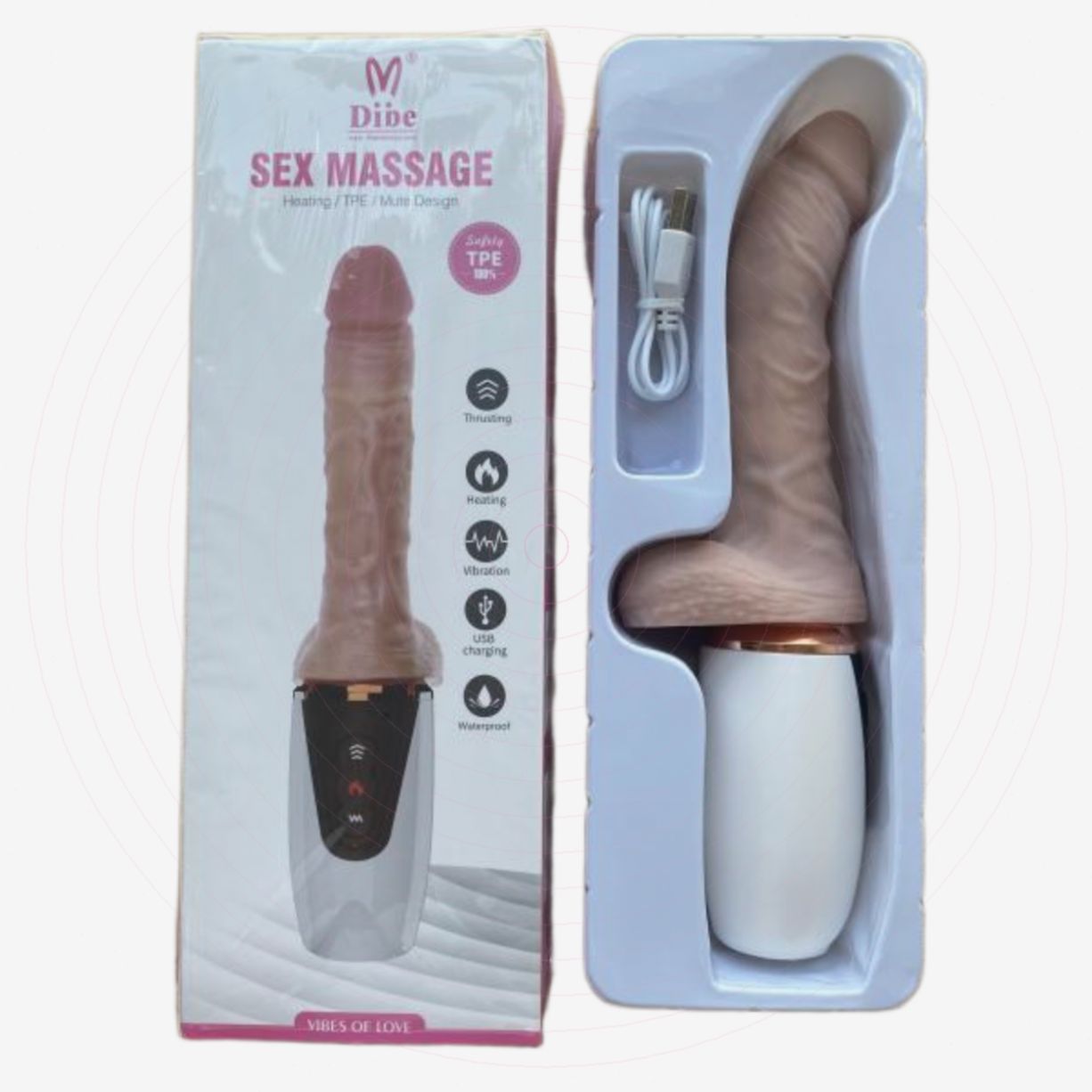 Dương Vật Giả Dibe Rung Thụt Có Sưởi Sạc USB Thủ Dâm Nữ 