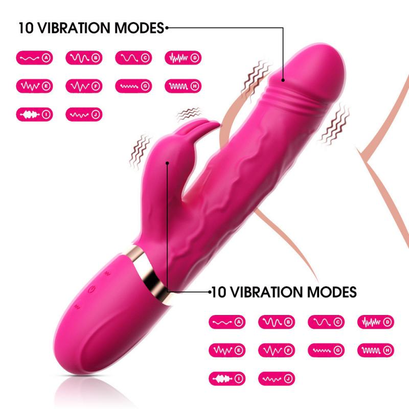 Sextoy Dương Vật Giả Rung Tai Thỏ Silicon Kích Thích Điểm G Nữ