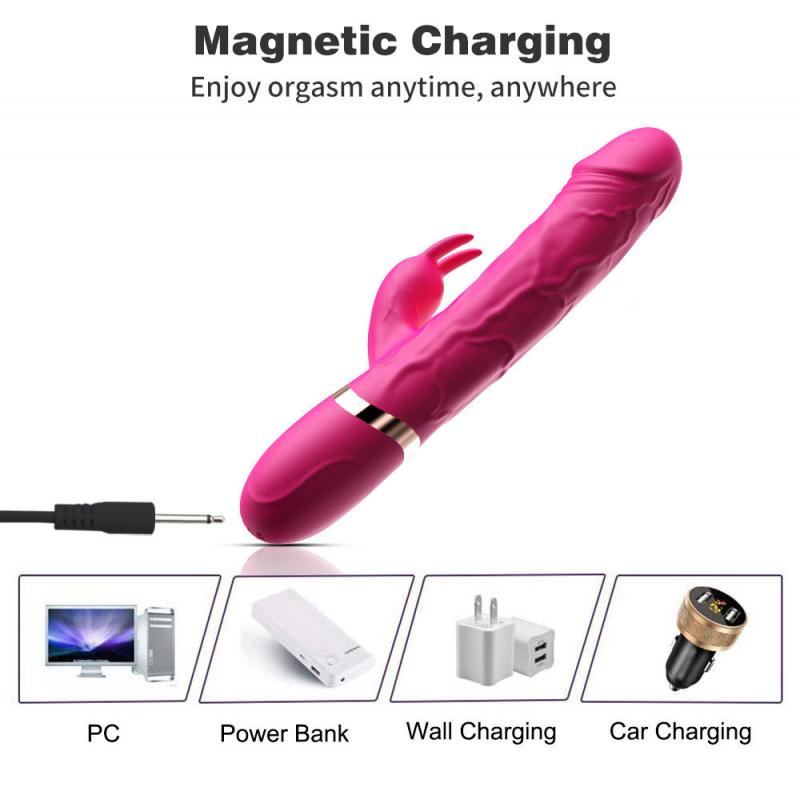 Sextoy Dương Vật Giả Rung Tai Thỏ Silicon Kích Thích Điểm G Nữ