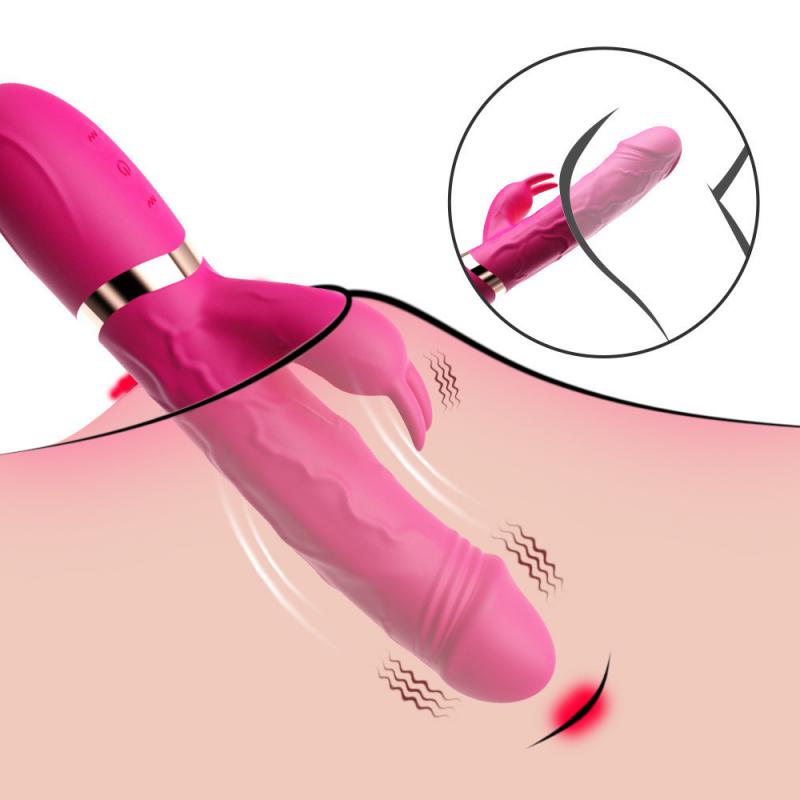 Sextoy Dương Vật Giả Rung Tai Thỏ Silicon Kích Thích Điểm G Nữ