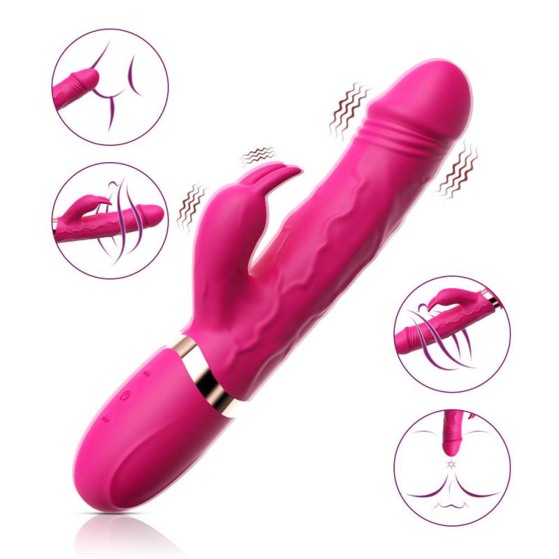 Sextoy Dương Vật Giả Rung Tai Thỏ Silicon Kích Thích Điểm G Nữ
