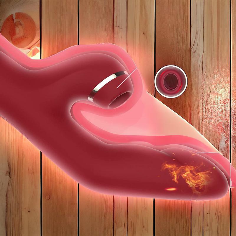 Sextoy dương vật giả ngón tay rung liếm toả nhiệt kết hợp phụ kiện