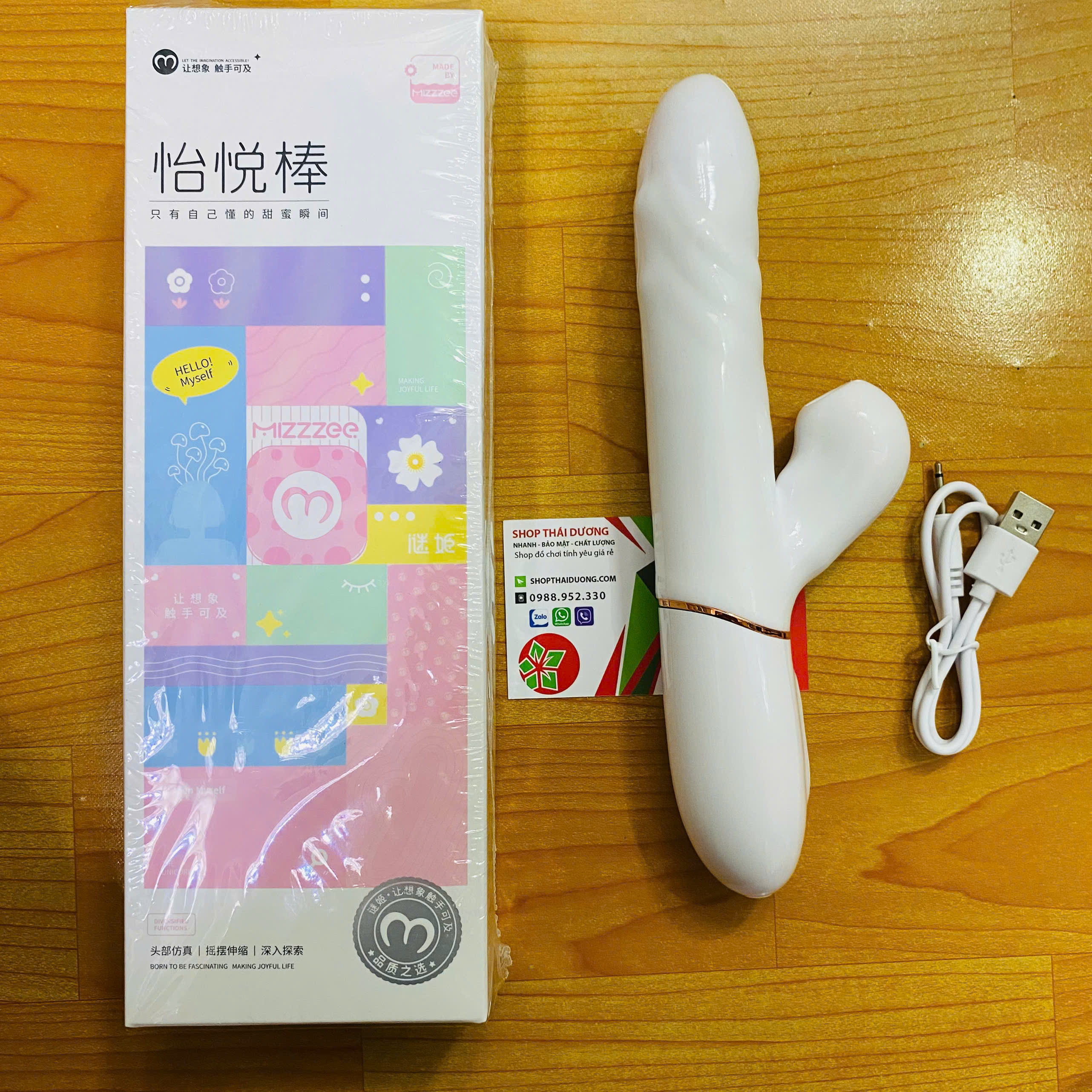 Dương Vật Giả Rung Thụt Hút Ankni Trắng Bi Xoay Silicon Siêu Mềm