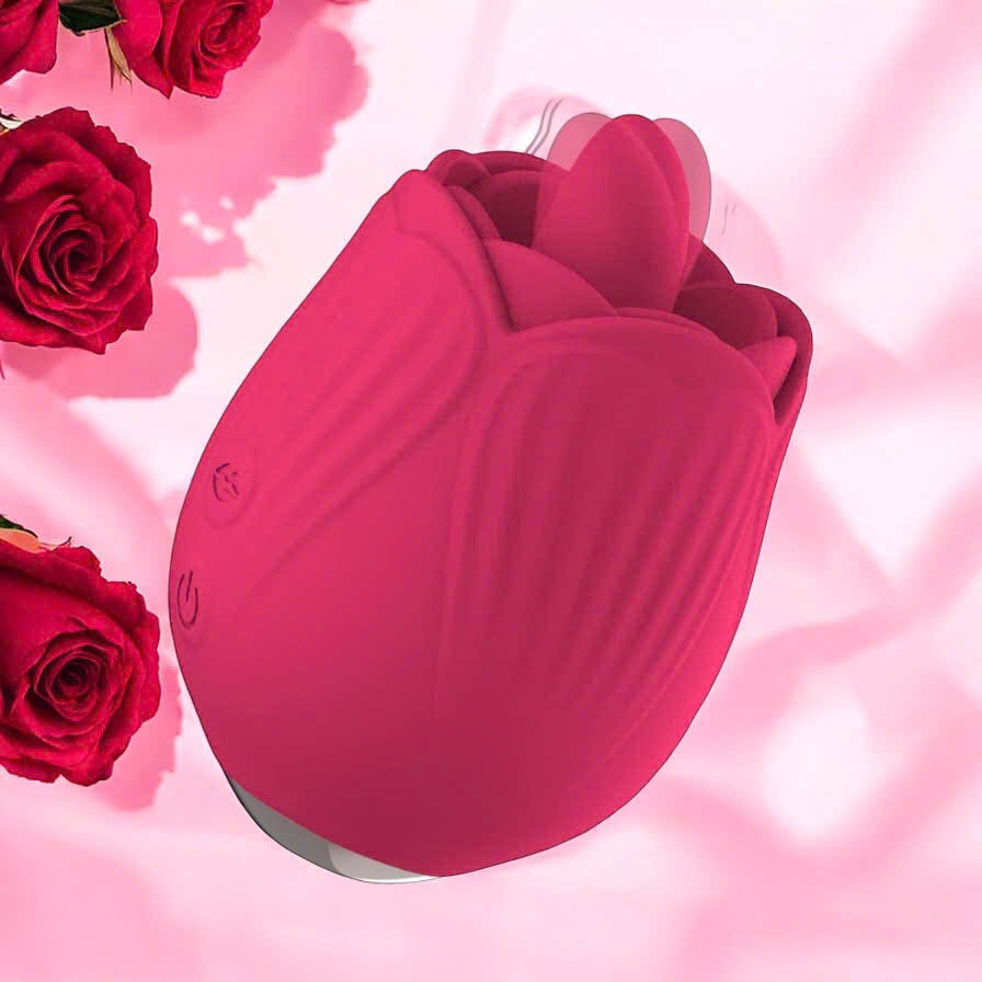 Máy rung lưỡi liếm hoa hồng 10 chế độ rung liếm kích thích điểm G