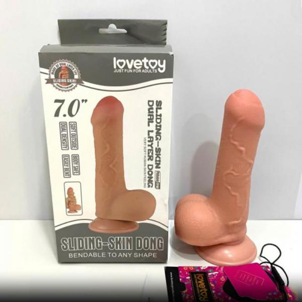 Dildo silicon có bìu gắn tường 7 inch, đầu khấc tăng khoái cảm nữ 
