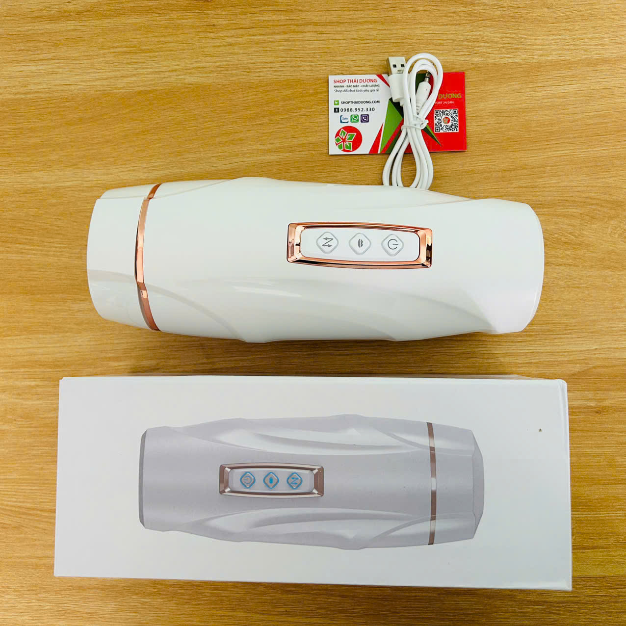 Máy âm đạo giả cầm tay bú mút rung sưởi đa chế độ cho nam tự sướng