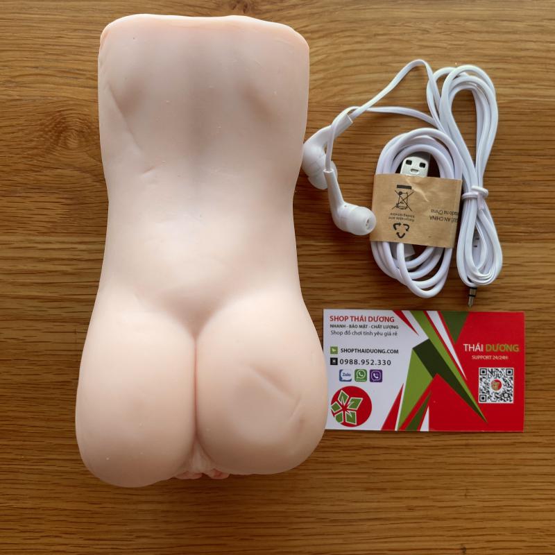 Âm đạo giả 3D silicon siêu mềm có rung phát tiếng rên cho nam thủ dâm