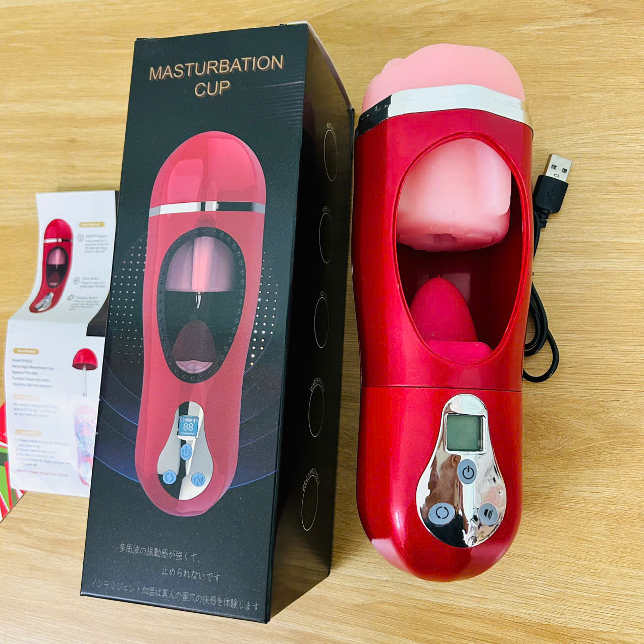 Âm Đạo Giả Jiuai Masturbation Cup Rung Liếm 7 Chế Độ Mạnh