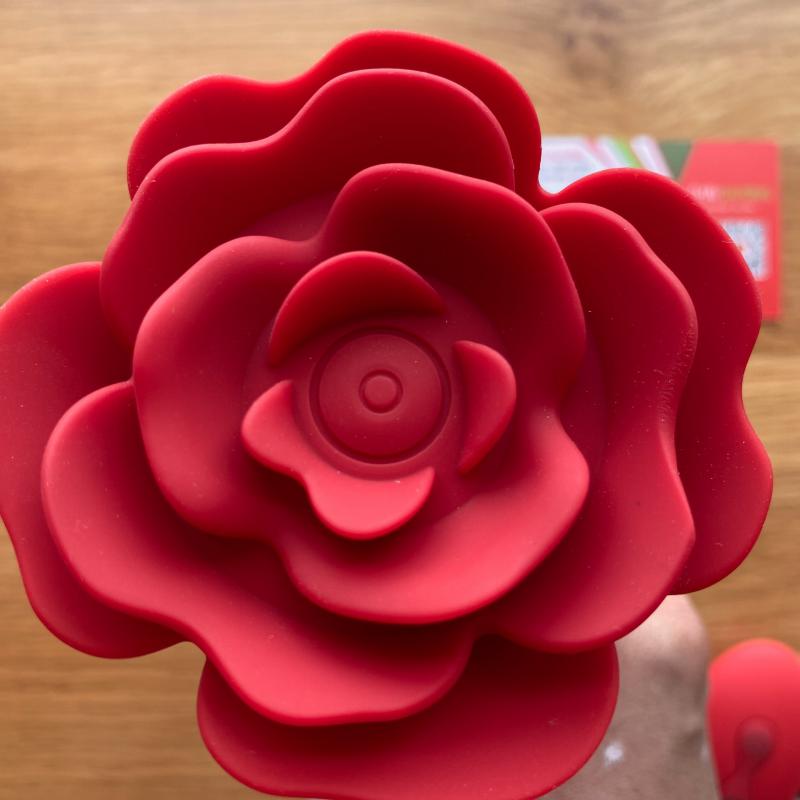 Sextoy Hậu Môn Rung Xoay Hoa Hồng 10 Tần Số Silicon Cao Cấp