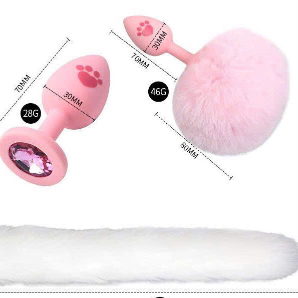 Phích cắm hậu môn silicon bàn chân mèo dễ thương, mềm mại an toàn