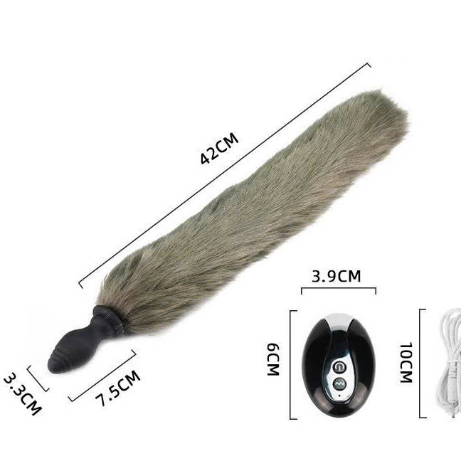 Đuôi cáo silicon cosplay rung mạnh, điều khiển từ xa 10 chế độ