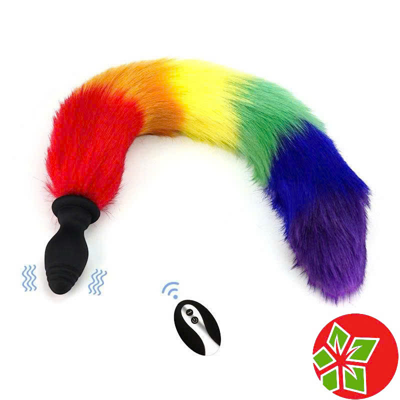 Đuôi cáo silicon cosplay rung mạnh, điều khiển từ xa 10 chế độ
