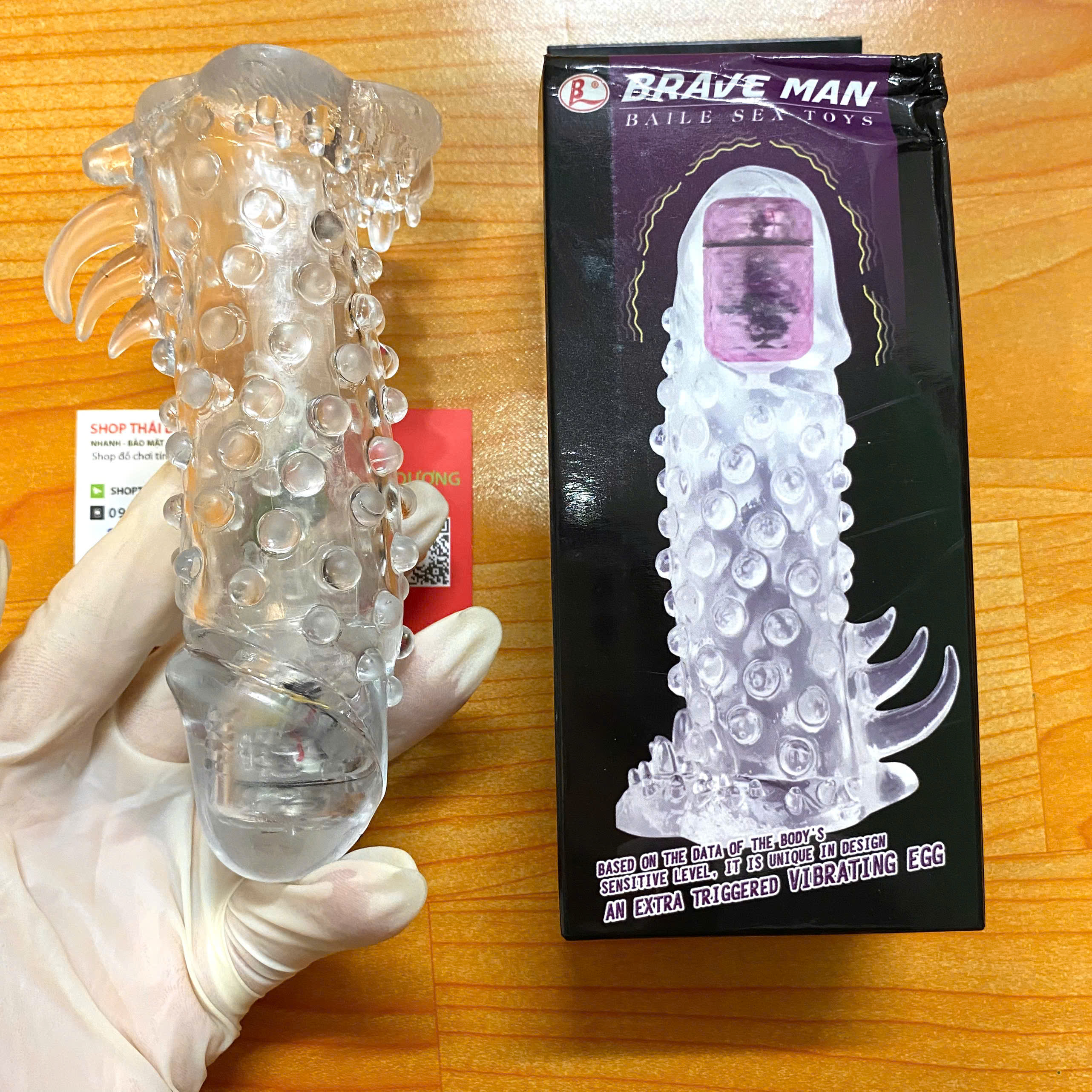 Bao Cao Su Đôn Dên Brave Man Rung Gai Tăng Kích Thước 4cm Nam