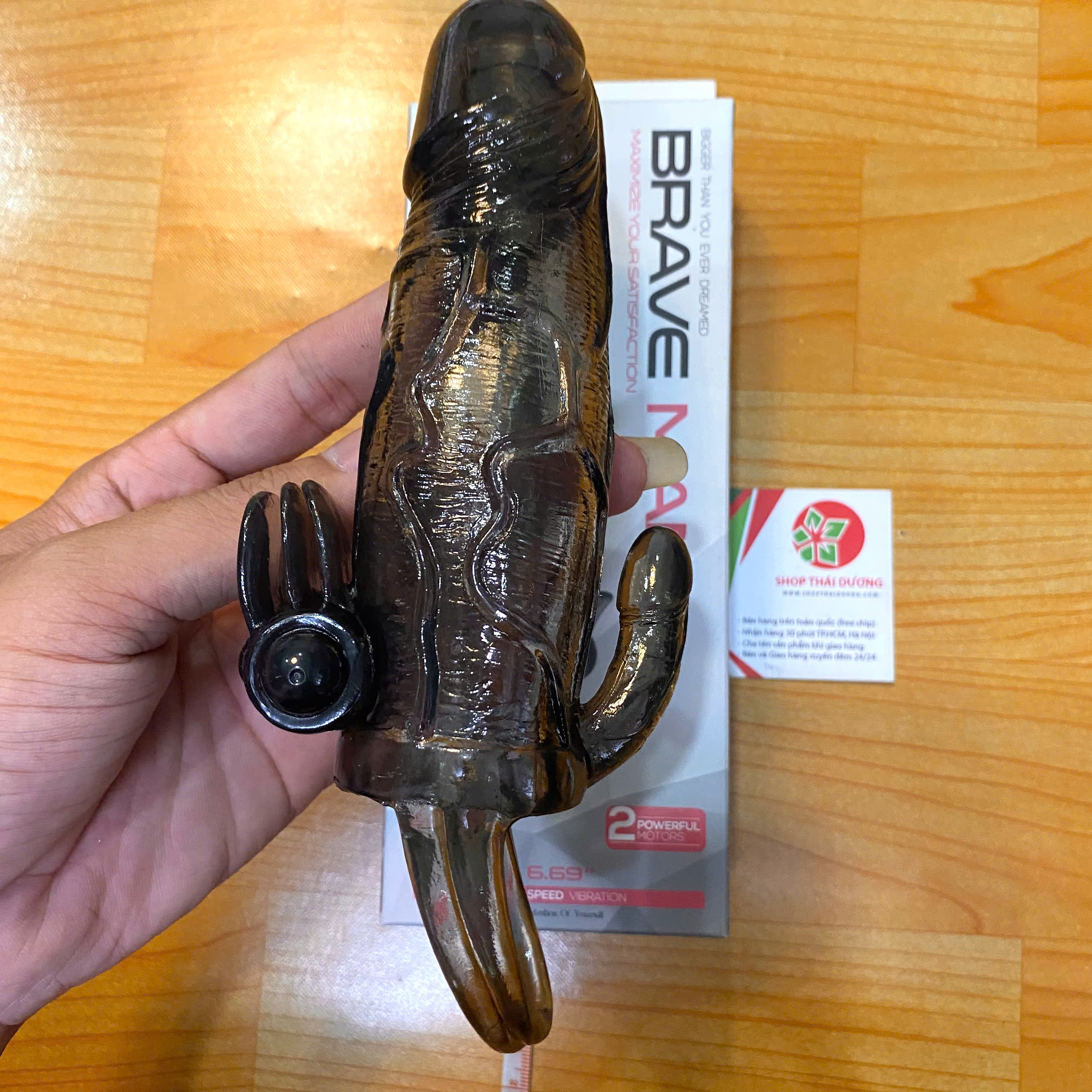 Bao Cao Su Đôn Dên Rung Hai Đầu Có Quay Brave Man Cao Cấp