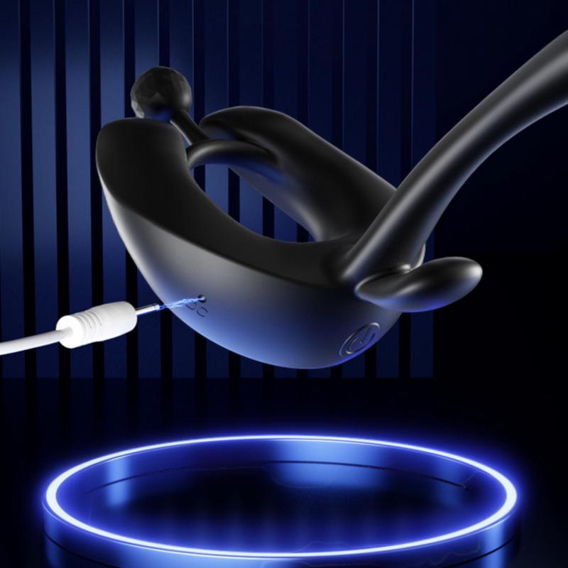 Vòng rung đeo dương vật điều khiển từ xa silicon + ABS kéo dài quan hệ