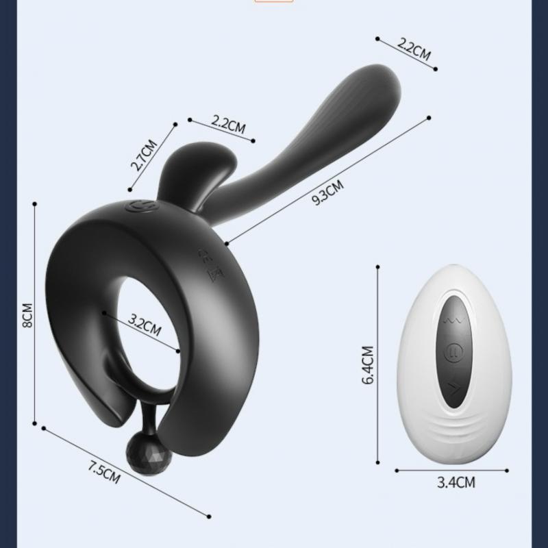 Vòng rung đeo dương vật điều khiển từ xa silicon + ABS kéo dài quan hệ