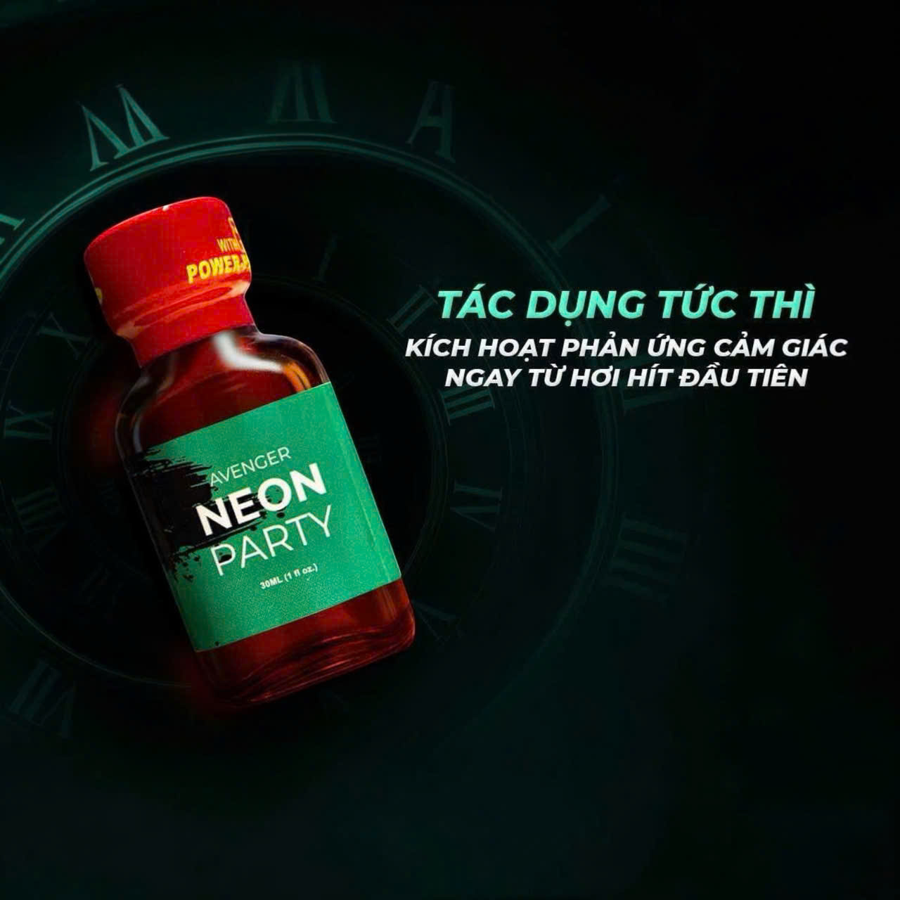 Tinh Dầu Popper Avenger Neon Party Xanh 30ml Hít Là Phê, Kích Thích